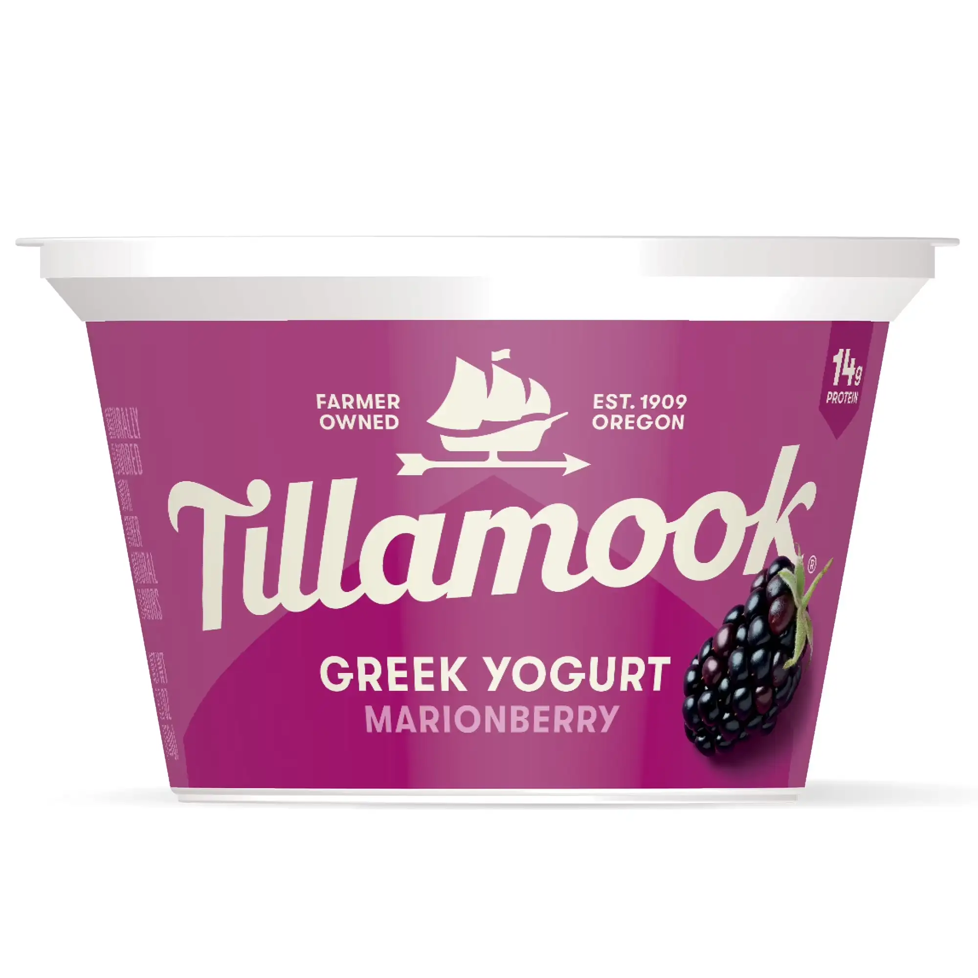 Грецький йогурт Tillamook Marionberry, 14 г білка, 5.3 oz