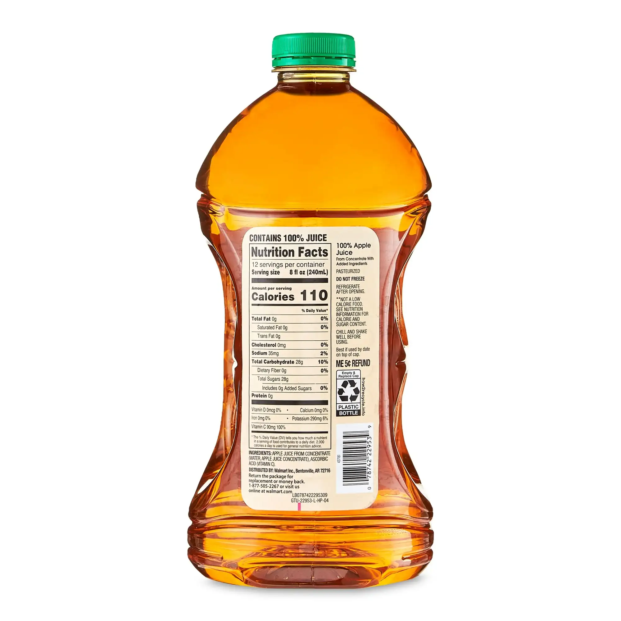 Яблучний сік Great Value 100%, 96 fl oz - Зображення 2